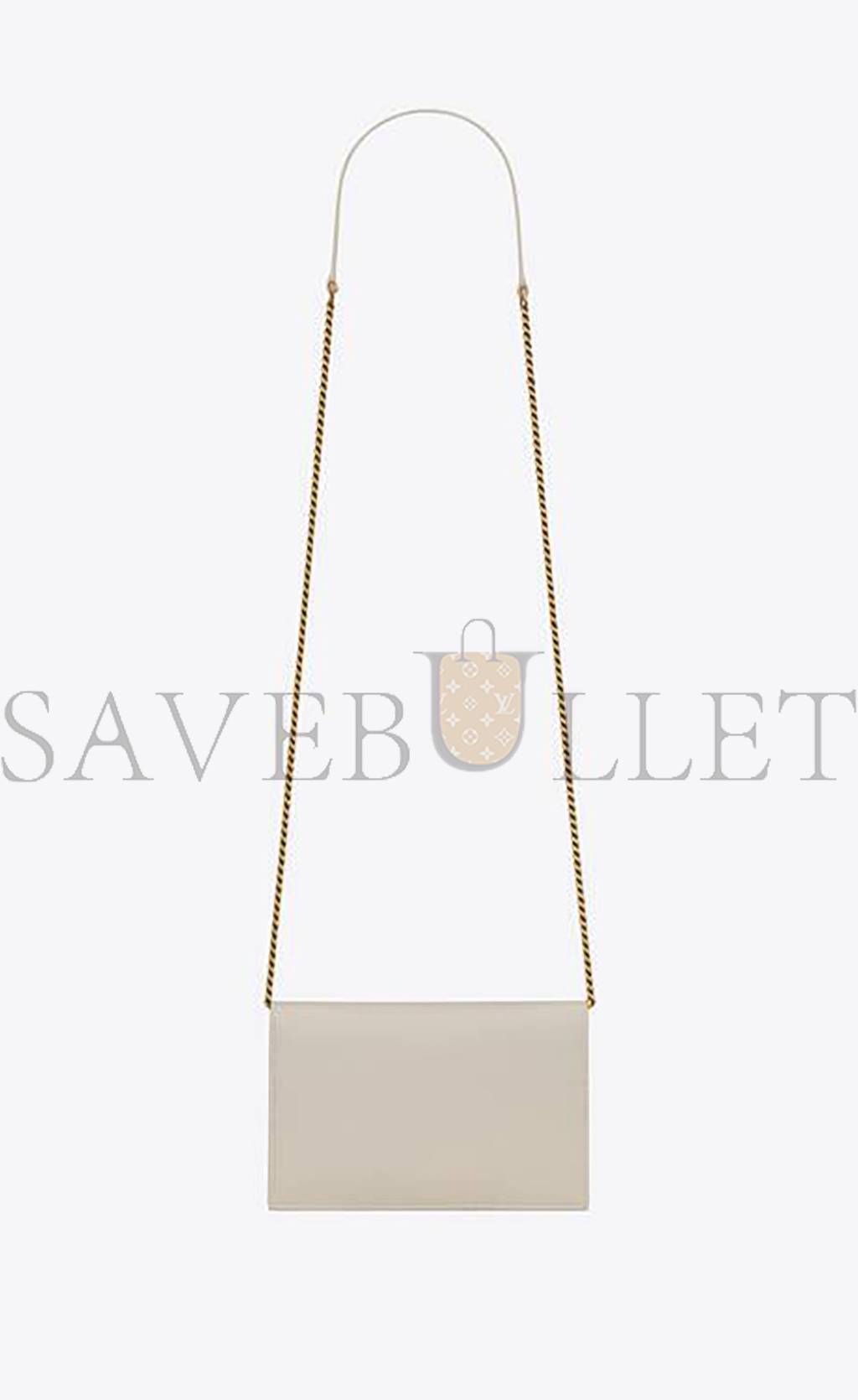 YSL CASSANDRE ENVELOPE CHAIN WALLET IN SMOOTH LEATHER 743050AAB4K9290 (19*12.5*3.5cm)