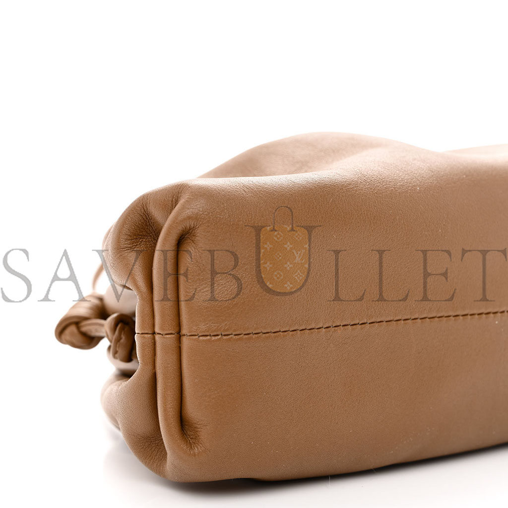 BOTTEGA VENETA BUTTER CALFSKIN THE MINI POUCH CAMEL (22*11*6cm)