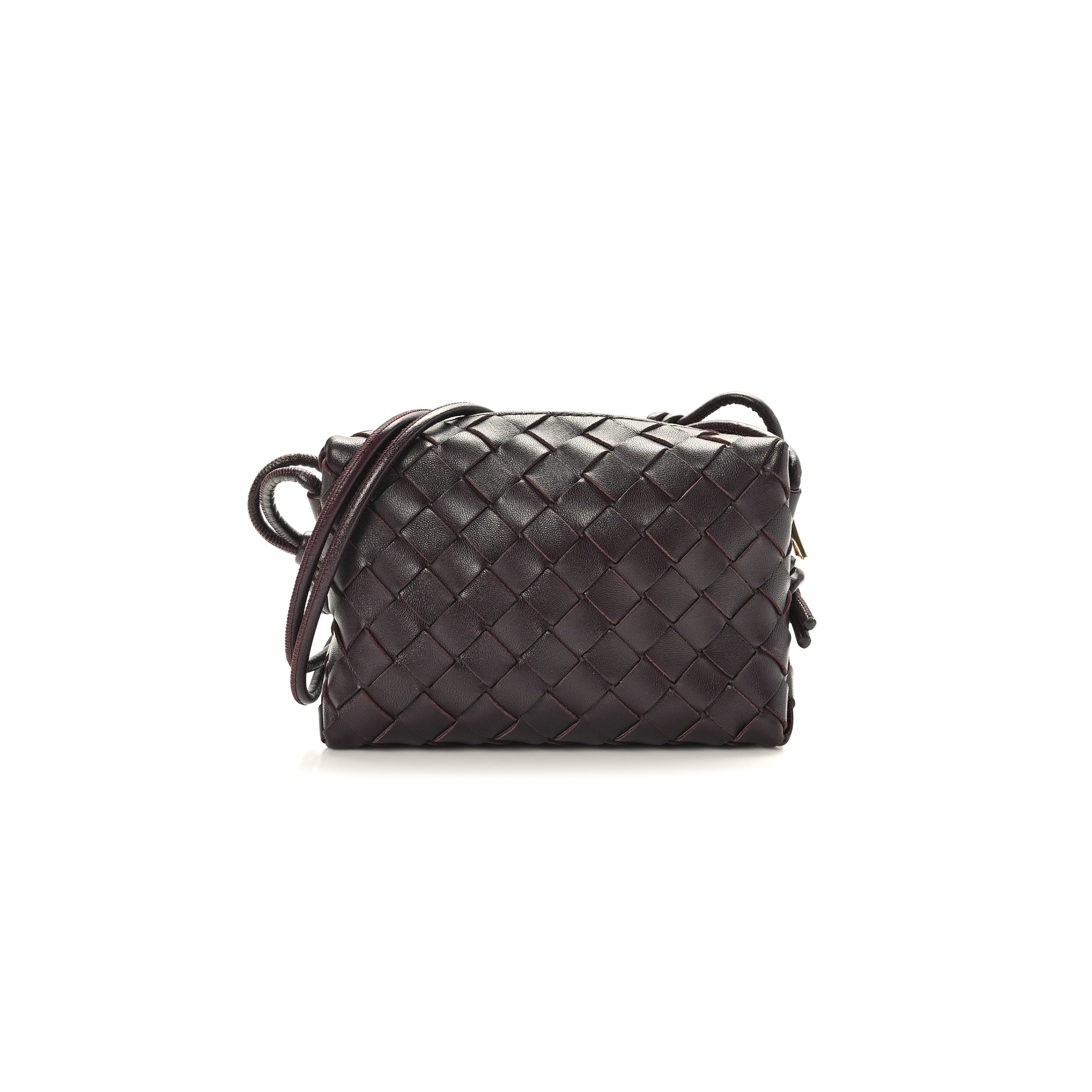 BOTTEGA VENETA NAPPA INTRECCIATO MINI LOOP CAMERA BAG GRAPE 1417427 (18*11*8cm)