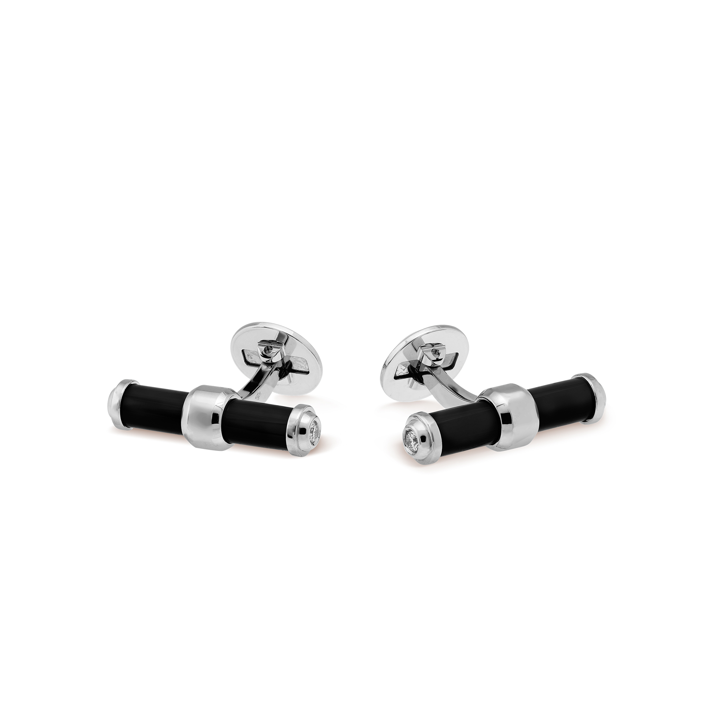 VAN CLEEF ARPELS PIERRE ARPELS STICKS CUFFLINKS - WHITE GOLD, DIAMOND, ONYX  VCARO63Q00