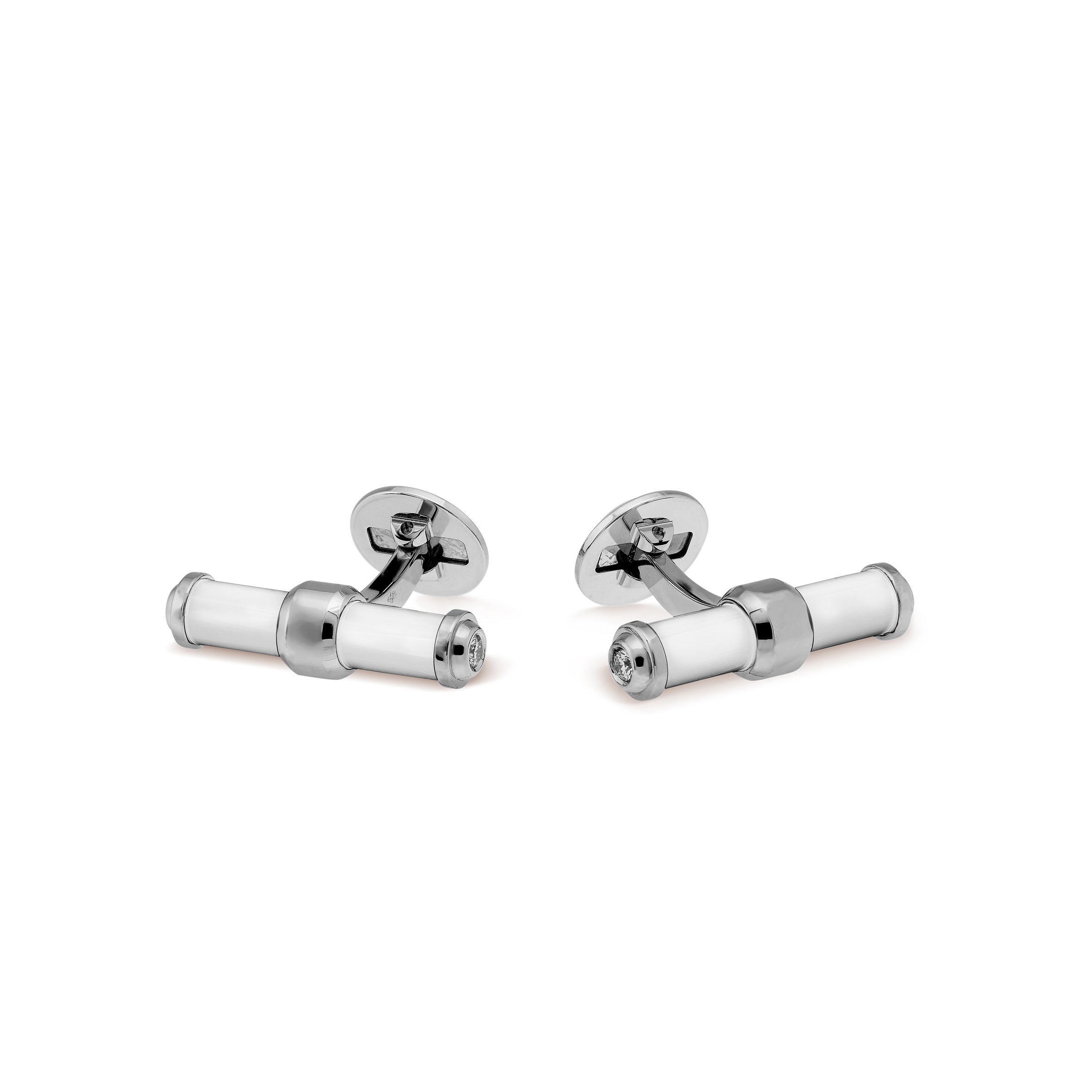 VAN CLEEF ARPELS PIERRE ARPELS STICKS CUFFLINKS - WHITE GOLD, AGATE, DIAMOND  VCARO6BB00