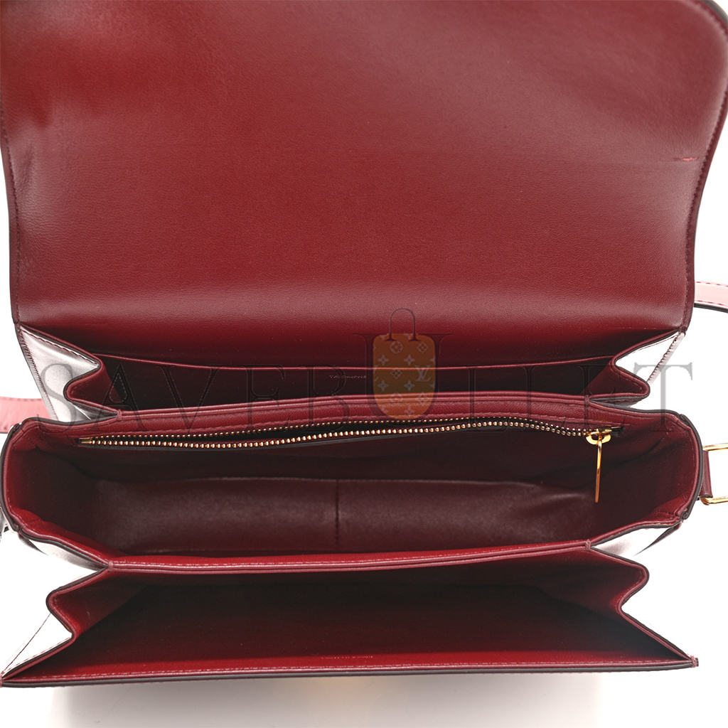 CELINE SHINY CALFSKIN MEDIUM TRIOMPHE LIGHT BURGUNDY  (23*15*5cm)