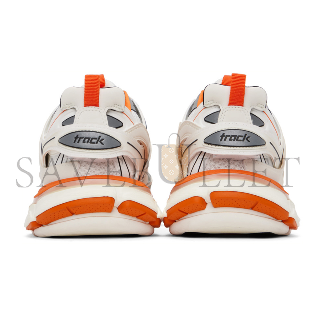 BALENCIAGA WHITE & ORANGE TRACK SNEAKERS 241342M237008