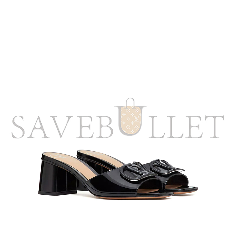 VALENTINO VLOGO SIGNATURE PATENT LEATHER SLIDE SANDAL 60MM 6W2S0HA6TMK_0NO VALENTINO VLOGO SIGNATURE PATENT LEATHER SLIDE SANDAL 60MM 6W2S0HA6TMK_0NO