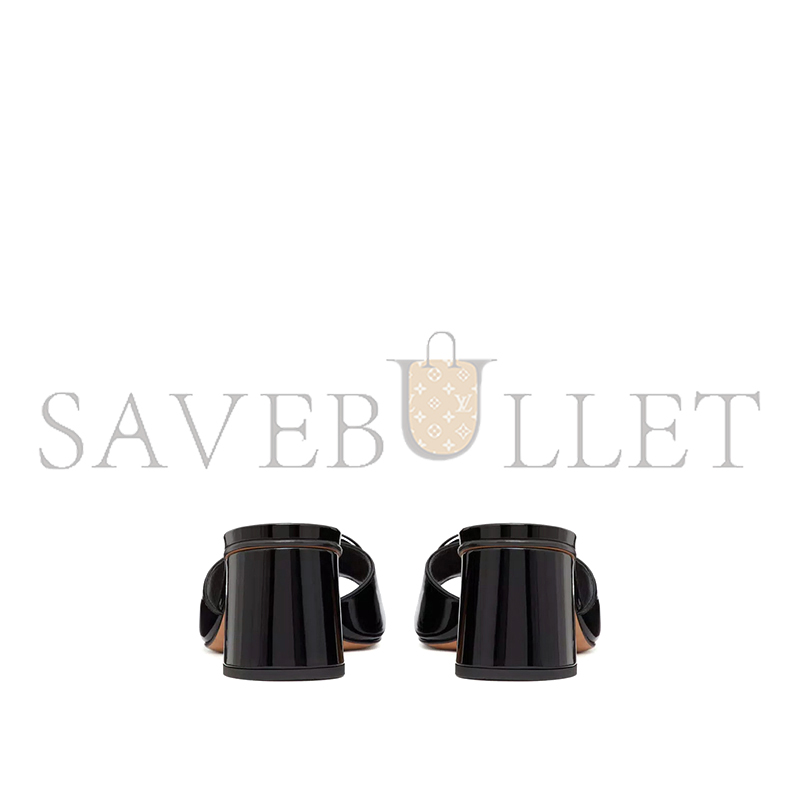 VALENTINO VLOGO SIGNATURE PATENT LEATHER SLIDE SANDAL 60MM 6W2S0HA6TMK_0NO VALENTINO VLOGO SIGNATURE PATENT LEATHER SLIDE SANDAL 60MM 6W2S0HA6TMK_0NO