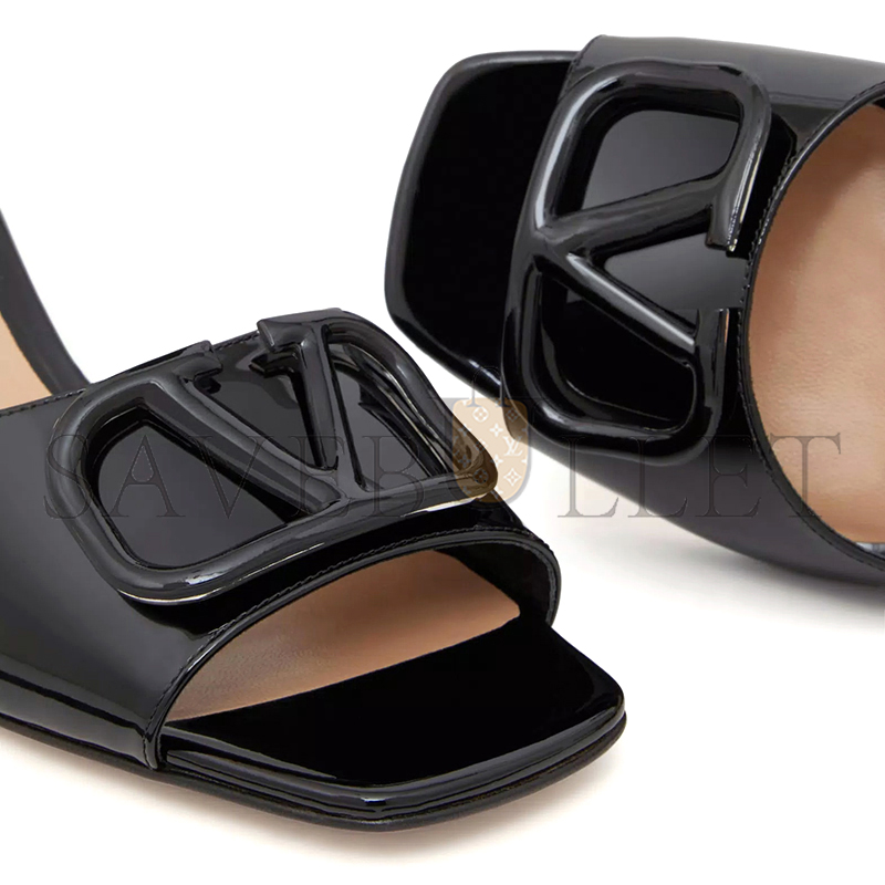 VALENTINO VLOGO SIGNATURE PATENT LEATHER SLIDE SANDAL 60MM 6W2S0HA6TMK_0NO VALENTINO VLOGO SIGNATURE PATENT LEATHER SLIDE SANDAL 60MM 6W2S0HA6TMK_0NO