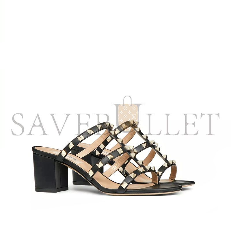 VALENTINO ROCKSTUD CALFSKIN LEATHER SLIDE SANDAL 60 MM 5W2S0C47VOD_0NO VALENTINO ROCKSTUD CALFSKIN LEATHER SLIDE SANDAL 60 MM 5W2S0C47VOD_0NO