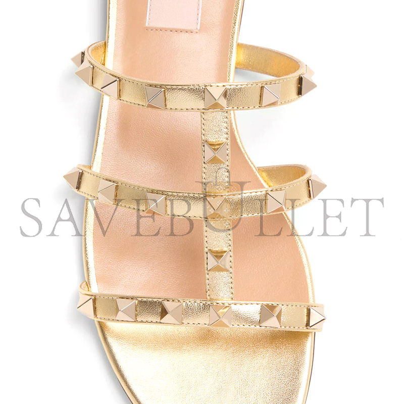 VALENTINO ROCKSTUD LAMINATED NAPPA SLIDE SANDAL 6W2S0C49QKH_I8M VALENTINO ROCKSTUD LAMINATED NAPPA SLIDE SANDAL 6W2S0C49QKH_I8M