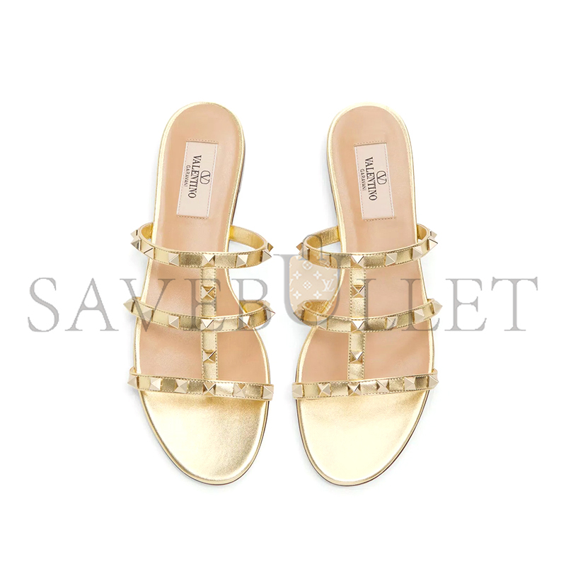 VALENTINO ROCKSTUD LAMINATED NAPPA SLIDE SANDAL 6W2S0C49QKH_I8M VALENTINO ROCKSTUD LAMINATED NAPPA SLIDE SANDAL 6W2S0C49QKH_I8M