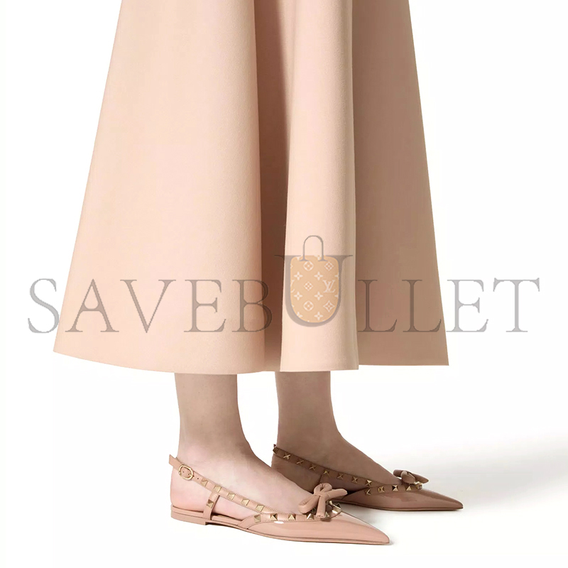 VALENTINO ROCKSTUD BOW SLINGBACK BALLERINAS IN PATENT LEATHER 5W2S0IQ2TZE_GF9 VALENTINO ROCKSTUD BOW SLINGBACK BALLERINAS IN PATENT LEATHER 5W2S0IQ2TZE_GF9