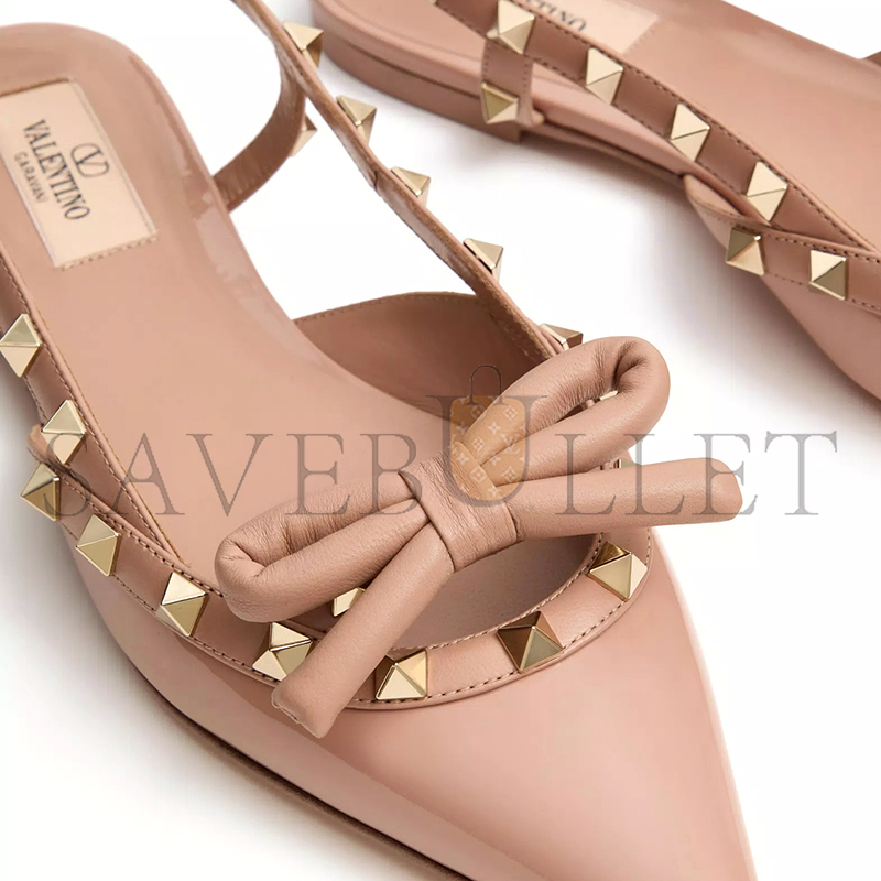 VALENTINO ROCKSTUD BOW SLINGBACK BALLERINAS IN PATENT LEATHER 5W2S0IQ2TZE_GF9 VALENTINO ROCKSTUD BOW SLINGBACK BALLERINAS IN PATENT LEATHER 5W2S0IQ2TZE_GF9