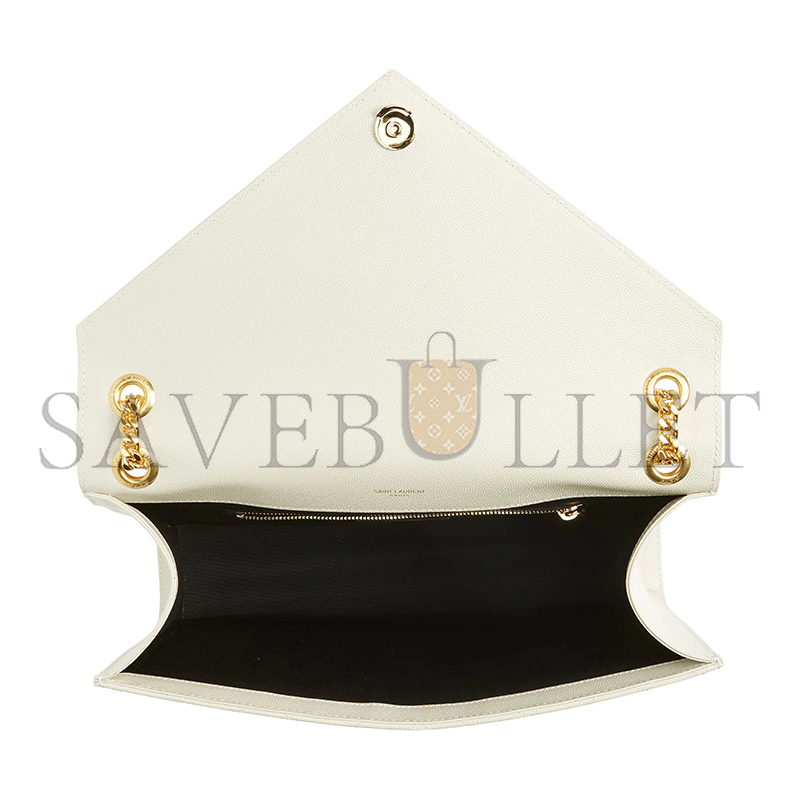 YSL ENVELOPE LARGE IN QUILTED GRAIN DE POUDRE EMBOSSED LEATHER 600166BOW919207 (31*22*7.5cm)