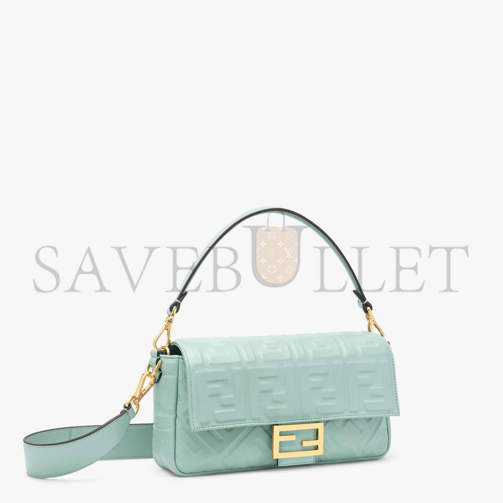 FENDI BAGUETTE - MINT GREEN NAPPA LEATHER BAG 8BR600A72VF1IV6 (27*15*6cm)