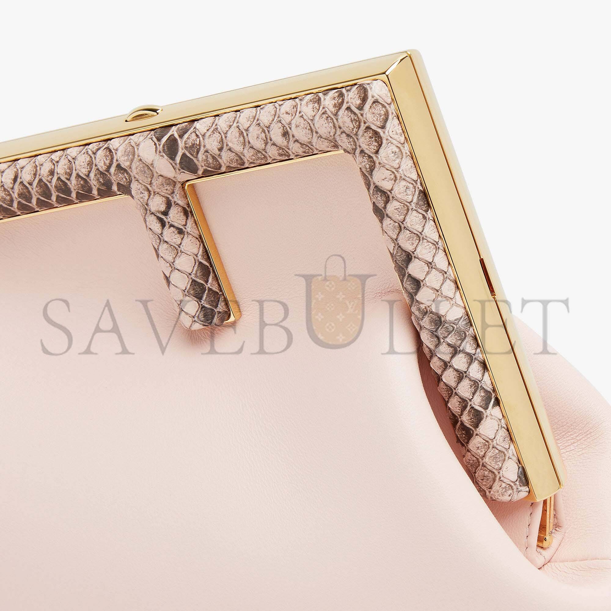 FENDI FIRST SMALL - PINK LEATHER AND PYTHON LEATHER BAG 8BP129AKKUF1HOQ (26*18*9.5cm)