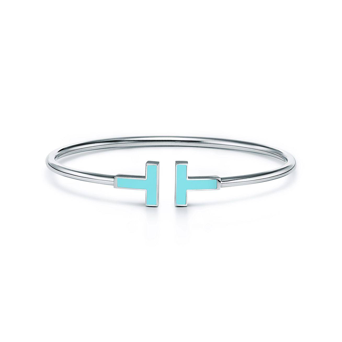 TIFFANY T TURQUOISE WIRE BRACELET IN 18K WHITE GOLD