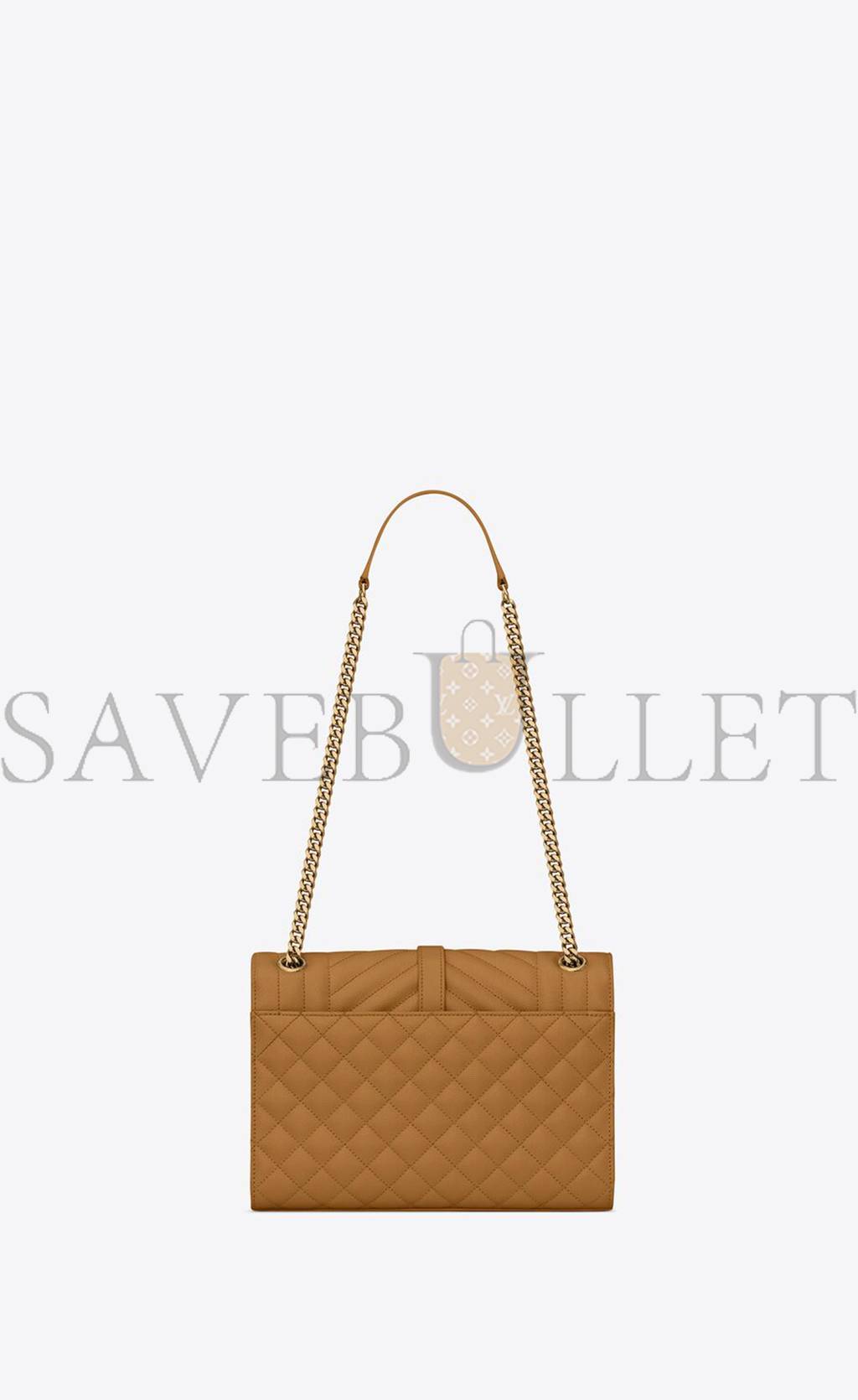 YSL ENVELOPE MEDIUM CHAIN BAG IN MIX MATELASS&EACUTE; GRAIN DE POUDRE EMBOSSED LEATHER 600185BOW912516 (24*17.5*6cm)